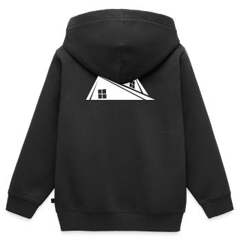 House Roof - Kids Premium Organic Zip-up Hoodie - black - Back - AI Model Kid Male (0cm)