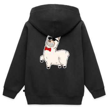 Alpaka - Kinder Premium Organic Zip Hoodie - Schwarz - Hinten - AI Model Kid Male (0cm)