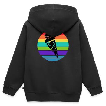 Schultüte Zuckertüte Schulanfang Schulbeginn - Kinder Premium Organic Zip Hoodie - Schwarz - Hinten - AI Model Kid Male (0cm)