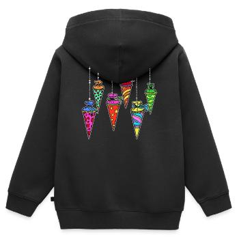Schultüte Zuckertüte Schule Schulbeginn Schulstart - Kinder Premium Organic Zip Hoodie - Schwarz - Hinten - AI Model Kid Male (0cm)