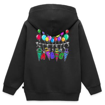 Luftballon Schultüte Schulbeginn Schule Zuckertüte - Kinder Premium Organic Zip Hoodie - Schwarz - Hinten - AI Model Kid Male (0cm)