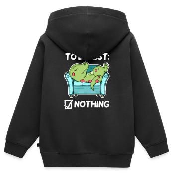 To do list Nothing Dinosaur - Kids Premium Organic Zip-up Hoodie - black - Back - AI Model Kid Male (0cm)