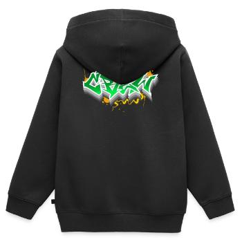 crew - Kids Premium Organic Zip-up Hoodie - black - Back - AI Model Kid Male (0cm)