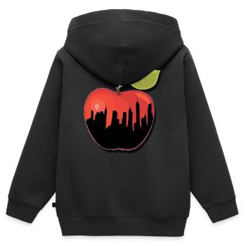 BIG APPLE NY New York Apfel Geschenk - Kinder Premium Organic Zip Hoodie - Schwarz - Hinten - AI Model Kid Male (0cm)