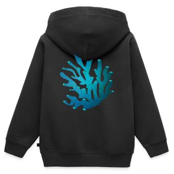 Corail à l’état de la - Sweat Premium à capuche zippé enfant bio - noir - Dos - AI Model Kid Male (0cm)