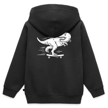 Longboard Longboarder Skater - Sweat Premium à capuche zippé enfant bio - noir - Dos - AI Model Kid Male (0cm)