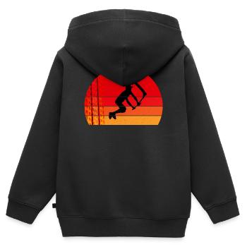 Vintage Stunt Scooter - Sweat Premium à capuche zippé enfant bio - noir - Dos - AI Model Kid Male (0cm)