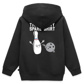 Dies Ist Mein Spare Shirt Bowling - Kinder Premium Organic Zip Hoodie - Schwarz - Hinten - AI Model Kid Male (0cm)