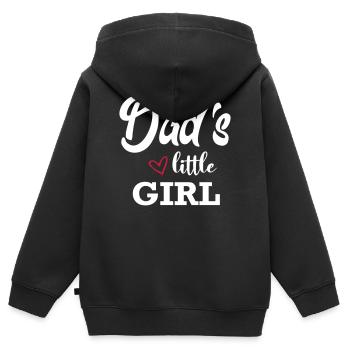 Bébé enfant papa papa Petite fille Petite fille Petite fille - Sweat Premium à capuche zippé enfant bio - noir - Dos - AI Model Kid Male (0cm)