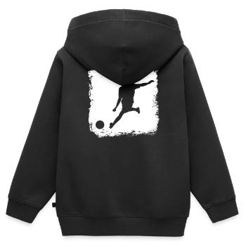 Fußballer Torschuss Silhouette Mannschaft Sport - Kinder Premium Organic Zip Hoodie - Schwarz - Hinten - AI Model Kid Male (0cm)