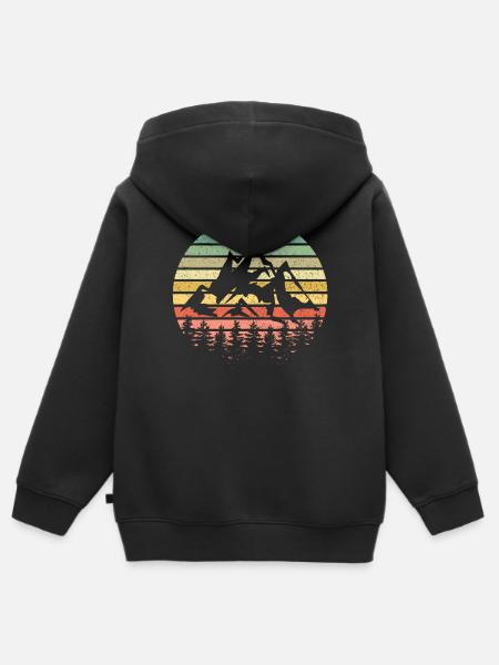 Berg Berge - Kinder Premium Organic Zip Hoodie - Schwarz
