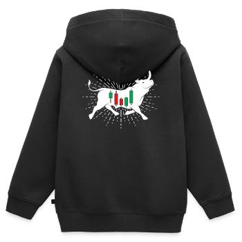 Actions Bulle - Sweat Premium à capuche zippé enfant bio - noir - Dos - AI Model Kid Male (0cm)