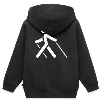 Nordic Walking - Kinder Premium Organic Zip Hoodie - Schwarz - Hinten - AI Model Kid Male (0cm)