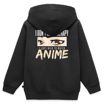 Anime - Kinder Premium Organic Zip Hoodie - Schwarz - Hinten - AI Model Kid Male (0cm)