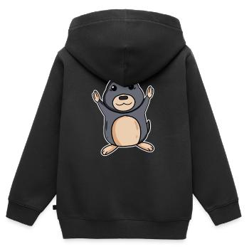 Maulwurf - Kinder Premium Organic Zip Hoodie - Schwarz - Hinten - AI Model Kid Male (0cm)