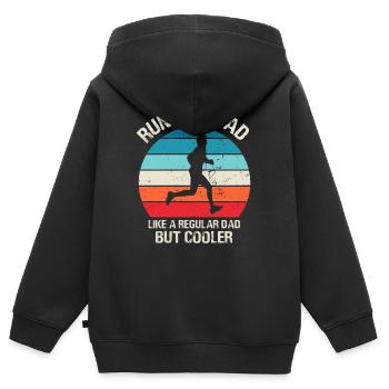 Running Dad Funny Marathon Runner Vintage - Kinder Premium Organic Zip Hoodie - Schwarz - Hinten - AI Model Kid Male (0cm)