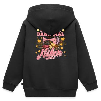 Nähen - Kinder Premium Organic Zip Hoodie - Schwarz - Hinten - AI Model Kid Male (0cm)