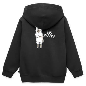Er war's - Kinder Premium Organic Zip Hoodie - Schwarz - Hinten - AI Model Kid Male (0cm)