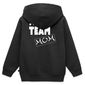 TEAM MOM - Sweat Premium à capuche zippé enfant bio - noir - Dos - AI Model Kid Male (0cm)