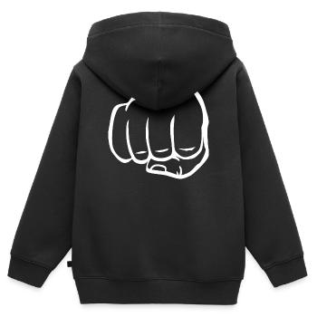 Fist clenched fist fist bump cool logo icon - Kids Premium Organic Zip-up Hoodie - black - Back - AI Model Kid Male (0cm)
