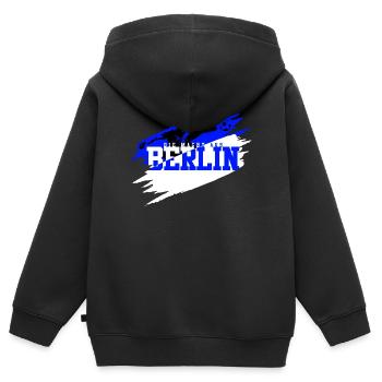Berlin Soccer Charlottenburg Blue White - Kids Premium Organic Zip-up Hoodie - black - Back - AI Model Kid Male (0cm)
