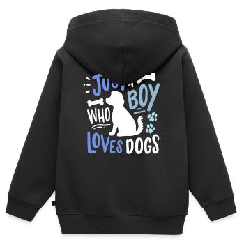 Hund Hundeliebhaber - Kinder Premium Organic Zip Hoodie - Schwarz - Hinten - AI Model Kid Male (0cm)