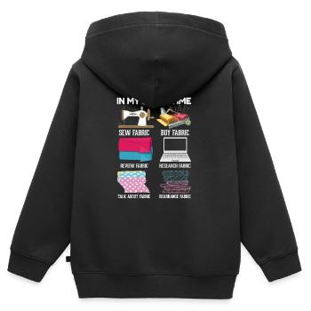 Couture - Sweat Premium à capuche zippé enfant bio - noir - Dos - AI Model Kid Male (0cm)