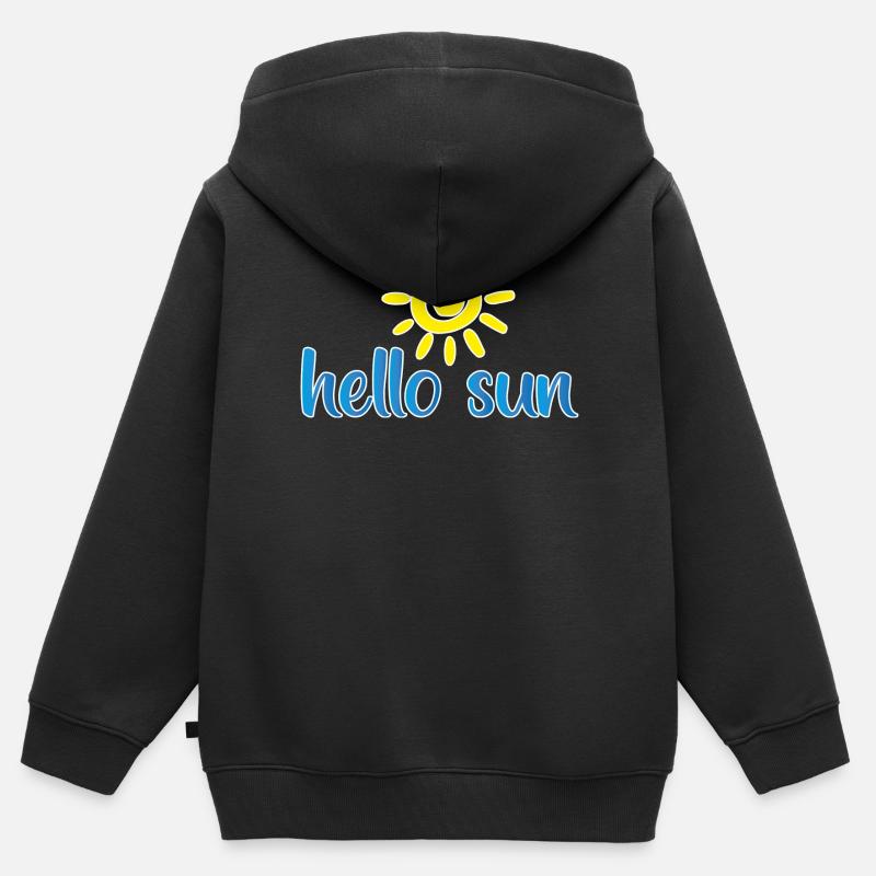 sun 01 - Sweat Premium à capuche zippé enfant bio - noir