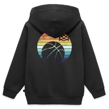 Basketball Basketballspieler - Kinder Premium Organic Zip Hoodie - Schwarz - Hinten - AI Model Kid Male (0cm)