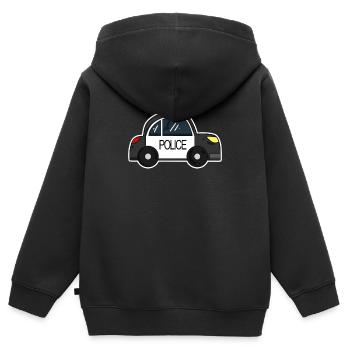 Polizeiwagen - Kinder Premium Organic Zip Hoodie - Schwarz - Hinten - AI Model Kid Male (0cm)