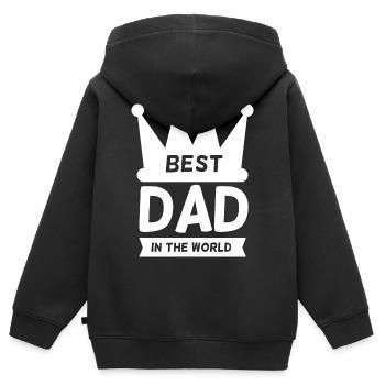 Bester Papa Vater - Kinder Premium Organic Zip Hoodie - Schwarz - Hinten - AI Model Kid Male (0cm)