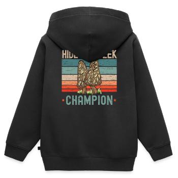 Versteckspiel Meister Pilzliebhaber Mykologie - Kinder Premium Organic Zip Hoodie - Schwarz - Hinten - AI Model Kid Male (0cm)
