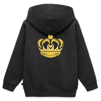 Krone - Kinder Premium Organic Zip Hoodie - Schwarz - Hinten - AI Model Kid Male (0cm)