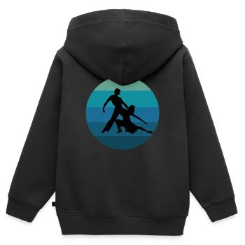 Latein tanzen Tanzpaar Salsa - Kinder Premium Organic Zip Hoodie - Schwarz - Hinten - AI Model Kid Male (0cm)
