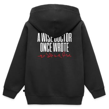 Doctor Doctor Medicine Handwriting - Kids Premium Organic Zip-up Hoodie - black - Back - AI Model Kid Male (0cm)