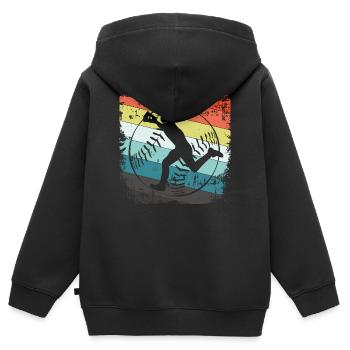 Baseball Baseballspieler - Kinder Premium Organic Zip Hoodie - Schwarz - Hinten - AI Model Kid Male (0cm)