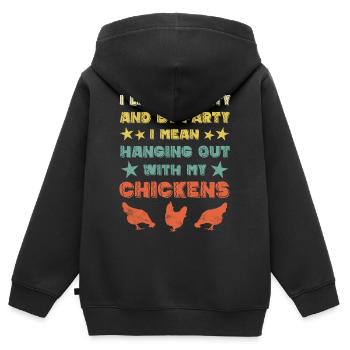 Huhn Hühner - Kinder Premium Organic Zip Hoodie - Schwarz - Hinten - AI Model Kid Male (0cm)