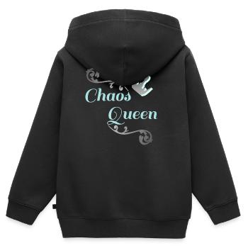 lustige sprücheshirts, chaosqueen, partnerlook - Kinder Premium Organic Zip Hoodie - Schwarz - Hinten - AI Model Kid Male (0cm)