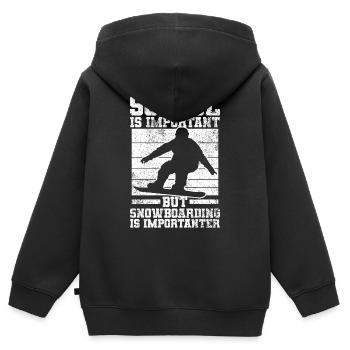 Snowboarding Snowboarder Snowboard - Sweat Premium à capuche zippé enfant bio - noir - Dos - AI Model Kid Male (0cm)