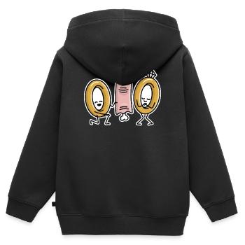 Demande en mariage bagues de mariage fiançailles - Sweat Premium à capuche zippé enfant bio - noir - Dos - AI Model Kid Male (0cm)