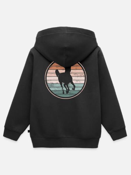 Pferd Pferde - Kinder Premium Organic Zip Hoodie - Schwarz