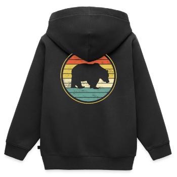 Bär Bären - Kinder Premium Organic Zip Hoodie - Schwarz - Hinten - AI Model Kid Male (0cm)