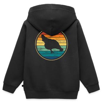 Huhn Hühner - Kinder Premium Organic Zip Hoodie - Schwarz - Hinten - AI Model Kid Male (0cm)