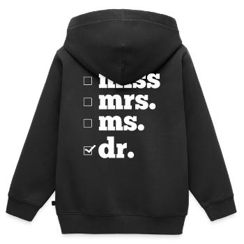 Doktor Doktortitel Promotion - Kinder Premium Organic Zip Hoodie - Schwarz - Hinten - AI Model Kid Male (0cm)
