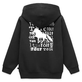Kraftvolles Islandpferd Tölt Tölt Tölt  - Kinder Premium Organic Zip Hoodie - Schwarz - Hinten - AI Model Kid Male (0cm)