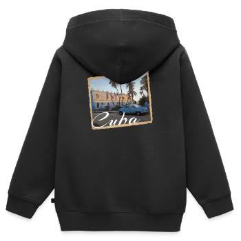 Cuba - Sweat Premium à capuche zippé enfant bio - noir - Dos - AI Model Kid Male (0cm)