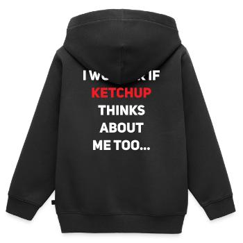 Ketchup Gewürz Tomatensauce Ketchup-Liebhaber - Kinder Premium Organic Zip Hoodie - Schwarz - Hinten - AI Model Kid Male (0cm)
