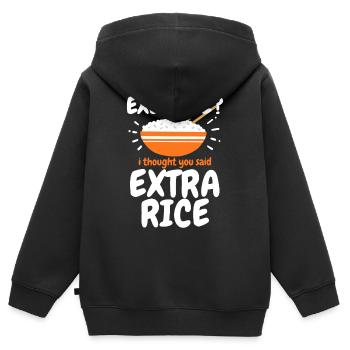 Riz Extra Riz Cuisine Philippine - Sweat Premium à capuche zippé enfant bio - noir - Dos - AI Model Kid Male (0cm)
