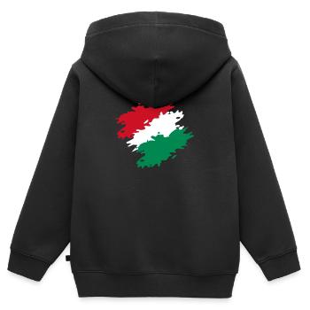 Ungarn - Kinder Premium Organic Zip Hoodie - Schwarz - Hinten - AI Model Kid Male (0cm)