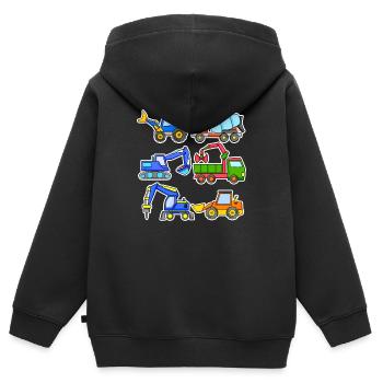 Chantiers - Sweat Premium à capuche zippé enfant bio - noir - Dos - AI Model Kid Male (0cm)
